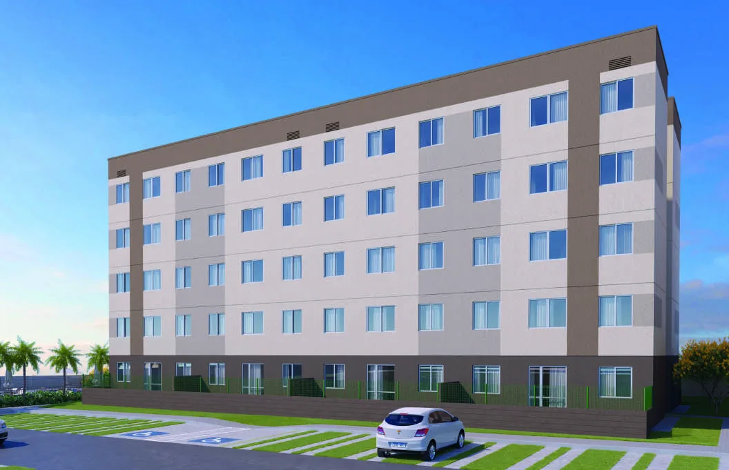 Fachada ilustrada do Boulevard Park, empreendimento residencial em Camaçari